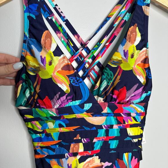 La Blanca Women’s By The Sea One-Piece Multi-Strap Cross Back Suit Size 4 NWT - Picture 3 of 11